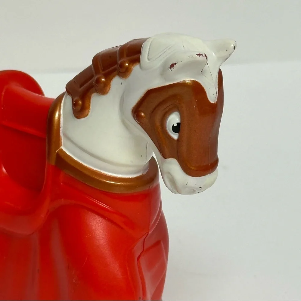 Imaginext White Red Castle Knight Jousting Rolling Horse Fisher Price